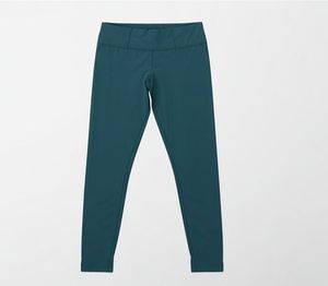 Women's Mid Waist Solid Knitted <b>Leggings</b> Skinny Fit Breathable Casual full-Length Pants - Product Image 1