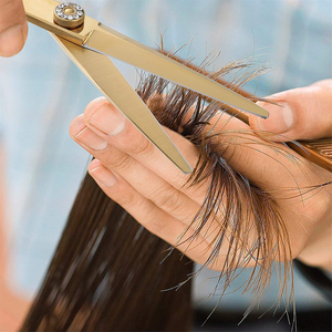 Professional Gold Barber Hair <b>Scissors</b> 6CR13 Japanese Stainless Steel Razor Edge <b>Left</b>-<b>Handed</b> Long Handle 30 Teeth Hairdressing - Product Image 5