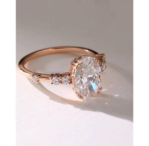 IGI/GIA Lab Grown Cut Diamond Vintage 14K Anillo de boda/compromiso amarillo Unisex Oro blanco fino para fiesta de aniversario-Worthy - Product Image 3