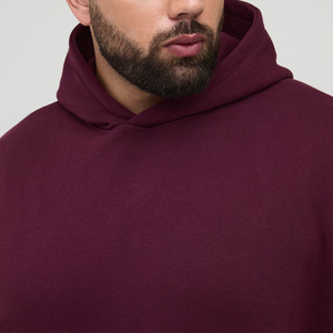 Sweat-shirt unisexe bordeaux à col rond, logo personnalisé imprimé en relief, 100% coton, coupe ample, vêtements décontractés d'hiver - Product Image 6