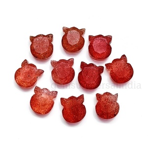 หินควอตซ์ธรรมชาติทรงหน้าแมวมีเสน่ห์พลอยแกะสลักสำหรับทำเครื่องประดับลูกปัดควอตซ์แบบเหลี่ยมเพชรพลอย - Product Image 3