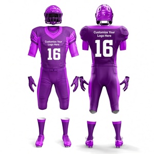 Casque de football américain violet de haute qualité avec visière et sangles réglables - Product Image 1