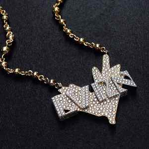 Colgante de mano chapado en oro de 18 quilates con moissanita y piedras redondas de talla brillante, estilo hip-hop, joyería unisex para uso diario - Product Image 3
