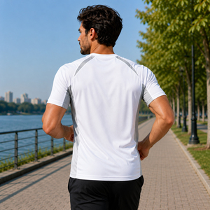 T-shirts de sport pour hommes, course à pied, athlétisme, gym, entraînement, fitness, respirant, polyester de haute qualité, séchage rapide, t-shirt en polyester tricoté - Product Image 4