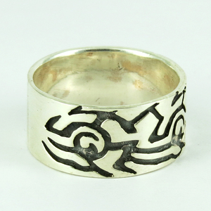 Anillos de Plata de Ley 925 Oxidada Estilo Bohemia con Forma Elegante de Shri Ashapura Jewels, Estilo Cristiano Tercer - Product Image 3