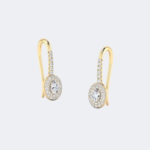 Pendientes de Oro con Diamantes Cultivados en Laboratorio de Corte Brillante Redondo de Lujo, 0.60ctw, Color E F, Claridad VS VVS, Joyería para Mujer, para Fiestas y Bodas - Product Image 1