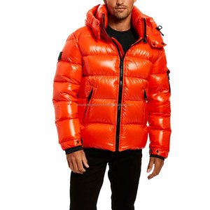 Veste matelassée d'hiver pour hommes épaissie bouffante avec fermeture éclair à manches longues style décontracté manteau «bulle» léger de grande taille - Product Image 1