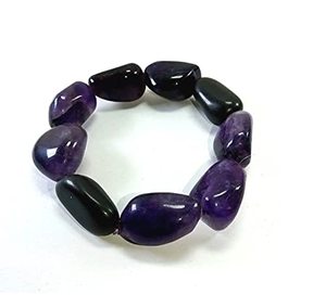 Bracelet en cristal, améthyste et agate noire, perles roulées 8 mm, pierre précieuse, bijoux de mode, cadeau pour homme et femme, énergie - Product Image 6
