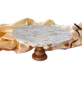 แท่นวางเค้กไม้ฝังมุกแท้สุดหรู งานฝีมือประณีต ปรับแต่งได้ เหมาะสำหรับงานเลี้ยงสุดหรู งานแต่งงาน อีด และโอกาสพิเศษ - Product Image 1