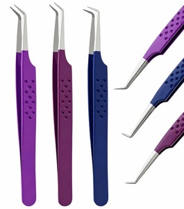 3Pcs Colored Eyelash Extension Tweezers Set Stainless Steel Precision Curved Tip <b>Lash</b> <b>Volume</b> Isolation Beauty Salon Tools - Product Image 1