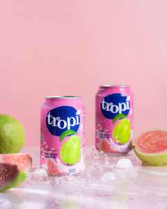 Boisson Tropi Juice 330ml en canette aluminium courte, 100% purée de fruits, faible en gras, stérilisée, saveurs de goyave, mangue, pastèque, 5 variétés - Product Image 4