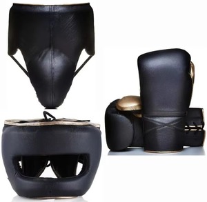 Conjunto de Boxeo de Cuero Vacuno Personalizado con Logotipo OEM, Guantes, Pantalones Cortos y Protector de Cabeza, Precio de Fábrica al por Mayor - Product Image 3