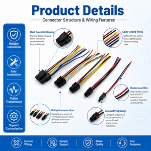 Connecteur de câblage à sertir JST Molex 3-6 broches pour éclairage LED, ordinateur, moto, automobile, stéréo - Product Image 5