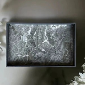 Irregular Shape Luxury Eco-Friendly Handcrafted <b>Epoxy</b> Resin Cake Serving Tray Unique Customized Europe Design Solid Pattern - Product Image 1