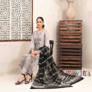 Robe pakistanaise-Robe de soirée belle et élégante tenue décontractée Pakistan et indien trois pièces Viscose Panjabi robe pour femmes - Product Image 2