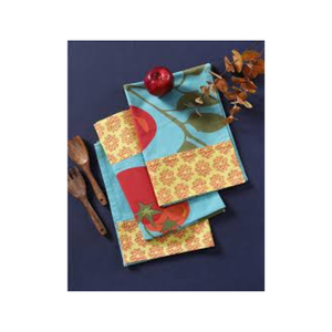 Striped Blue Cotton Woven Tea <b>Towel</b> Set Rectangle Solid Color Home Use Adult Size 16x26 Inches Soft Quick Dry Machine Washable - Product Image 3