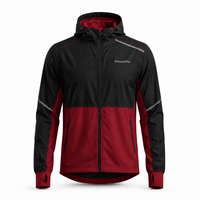 Veste bomber réfléchissante à capuche, coupe-vent, imperméable, respirante, légère, avec fermeture éclair, design personnalisé OEM pour hommes, idéale pour le cyclisme