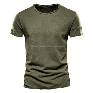 T-shirt décontracté pour homme à col en V, 100% coton, respirant, avec options personnalisables, manches courtes, vêtements d'été - Product Image 4