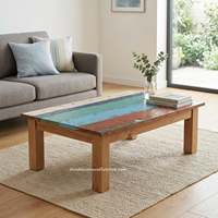 Table Basse Rustique en Bois Écologique et Durable Faite à la Main, Style Minimaliste Industriel Antique, Démontable pour Salon – Vente en Gros