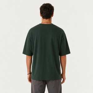 Camiseta de Algodón y Bambú con Estampado para Hombre, Corte Holgado Premium, Cuello Redondo, Estilo Urbano, Marca Privada OEM, Prenda Casual de Moda - Product Image 2