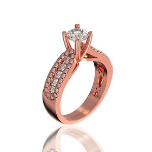 Luxury Triple-Row Pavé Moissanite <b>Ring</b> 5.4mm for Women Vietnam Jewelry Glosbe & Co Engagement <b>Ring</b> Elegant Design - Product Image 3