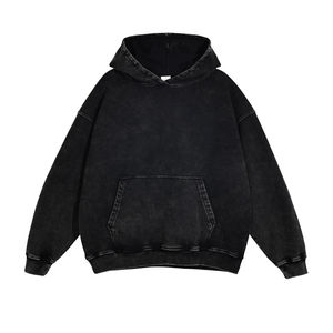 Sudadera con Capucha para Hombre, Corte Regular, Mezcla de Algodón y Felpa, Diseño Bordado, Lavado Vintage, Acabado Desgastado, Bolsillos Delanteros, Relieve en el Frente - Product Image 6