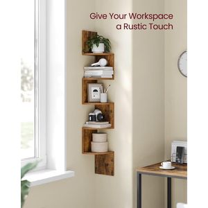 Libreria angolare a 5 ripiani per camera da letto, soggiorno, bagno, ufficio domestico - Product Image 5