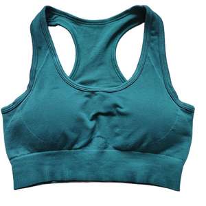 Sujetador deportivo de yoga transpirable sin costuras con logo frontal para mujer, top de fitness para gimnasio, ropa deportiva, soporte medio, almohadillas extraíbles - Product Image 2