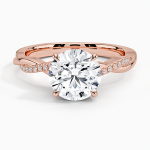 แหวนหมั้นเพชรทรงกลมสีเหลืองทอง ประดับเพชรแบบ Pave Setting Prong Mount เครื่องประดับชั้นดีสำหรับผู้หญิง - Product Image 5