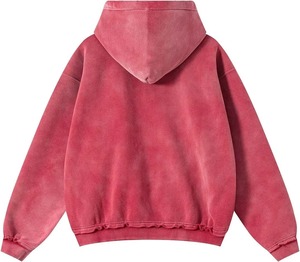 Sudadera con capucha extragrande vintage con cremallera, bordado y apliques personalizados, 440 GSM, peso pesado, ecológica, para invierno, OEM, con maqueta gratuita - Product Image 5