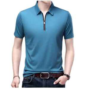 T-shirts pour hommes tendance, design populaire, été, boutons, coutures, impression numérique, polo, couleur unie, nouveau design, tissu en coton - Product Image 5