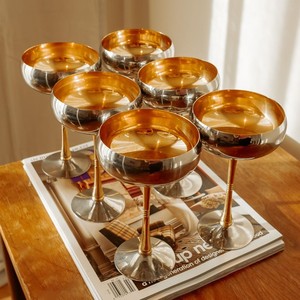 Handmade Brass Wine Glass Set Gold Goblets Elegant <b>Drinkware</b> for Wedding Party Barware Home Decor Gift Set - Product Image 4