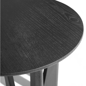 Table d'appoint ronde noire moderne en bois massif, design moderne, meubles pour la maison - Product Image 6