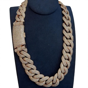 Brand New High Quality Hot Sale 22mm Moissanite Micro Pave Hip Hop Iced Out Miami <b>Cuban</b> <b>Link</b> <b>Chain</b> Custom - Product Image 1