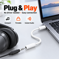 Adaptor Headphone USB Type C ke 3.5mm Female dengan DAC Terintegrasi HiFi, Dongle Audio AUX Berjaring untuk iPhone Samsung Galaxy Pixel