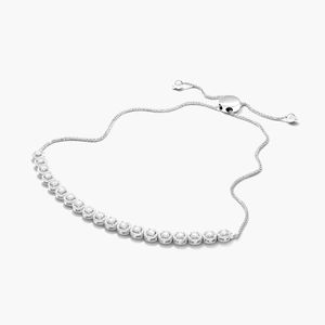 Pulsera de Diamantes Bolo de Lujo para Mujer con Corte Brillante Redondo en Oro Blanco - Product Image 4