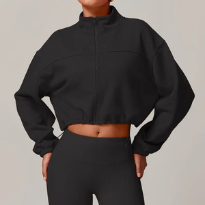 Women's Winter Warm Sports <b>Coat</b> Casual Loose Stand Collar <b>Cardigan</b> Long Sleeve Zipper Jacket Top for Running Fitness Hoodie <b>Coat</b> - Product Image 3