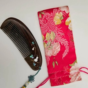 Peigne à cheveux en bois écologique, poli, démêlant, pour cheveux longs, bouclés et soin de la barbe, usage domestique - Product Image 4