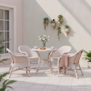 Modern Outdoor All Weather French Bistro Wicker <b>Dining</b> Armchair Handwoven Synthetic PE Rattan Patio <b>Dining</b> <b>Chair</b> For Restaurant - Product Image 1