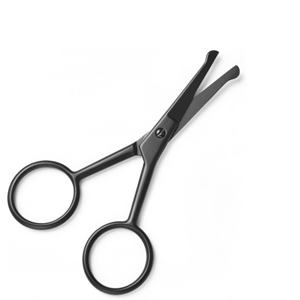 Ciseaux de toilettage multi-usages en acier noir de 3,5 pouces pour sourcils, poils du nez, moustache et cuticules - Soins des cheveux pour hommes et femmes - Product Image 1
