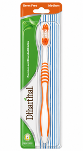 Dhanthal Germ Free Medium Toothbrush | Premium <b>Rounded</b> Bristles | Adult Oral Care Manual Toothbrush - Product Image 3