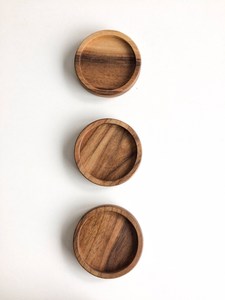 Creative Solid Wood Coasters Set Mango Wood <b>Round</b> Heat Insulation <b>Cushion</b> Small Plate for Dining Room for Coffee Cups Coaster - Product Image 3