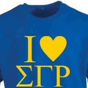 เสื้อสเวตเชิ้ตคอกลม I Love Sigma Gamma Rho สีน้ำเงินรอยัล สำหรับผู้หญิง ลายกราฟิกตัวอักษร สไตล์ลำลองสำหรับชมรมนักศึกษากรีก  แบบสั่งทำพิเศษ - Product Image 4