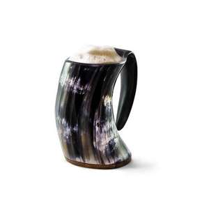 Verre à bière artisanal en corne de buffle naturelle, style Viking, écologique, vente en gros - Product Image 1