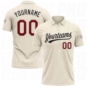 Wholesale Polo <b>T</b> <b>Shirts</b> Custom Logo Summer Men Golf Outdoor <b>T</b>-<b>Shirts</b> Men Polo <b>Cream</b> Crimson-Black Performance Golf Polo <b>Shirts</b> - Product Image 1