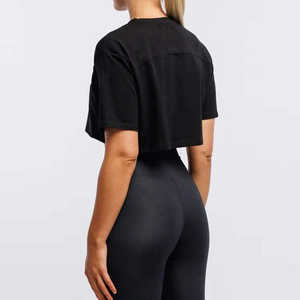 Camiseta de corte cropped y ajuste holgado, camisetas lisas al por mayor, camiseta oversize con hombros caídos, ¡Gran oferta! - Product Image 3