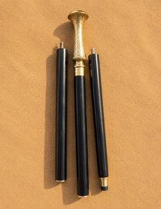 Bastón de Paseo con Mango de Metal Ornamentado, Bastón Plegable de Madera Negra Victoriano, Bastón de Viaje Elegante para Caballero, Bastón Decorativo Vintage - Product Image 4