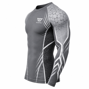 OEM Rashguard de compression à manches longues pour hommes, vêtements de sport pour la gym, avec logo et impression personnalisés - Product Image 4