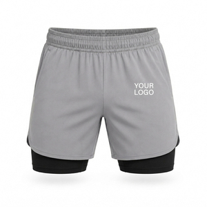 Service OEM, personnalisation du logo, shorts pour hommes à double couche, respirants, séchage rapide, vêtements de sport, shorts de course, tissu peigné - Product Image 2