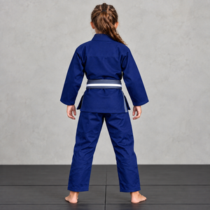 Kimono de Jiu Jitsu Brasileño Personalizado Azul para Niños, Uniforme Juvenil de BJJ, Venta al Por Mayor OEM - Product Image 4